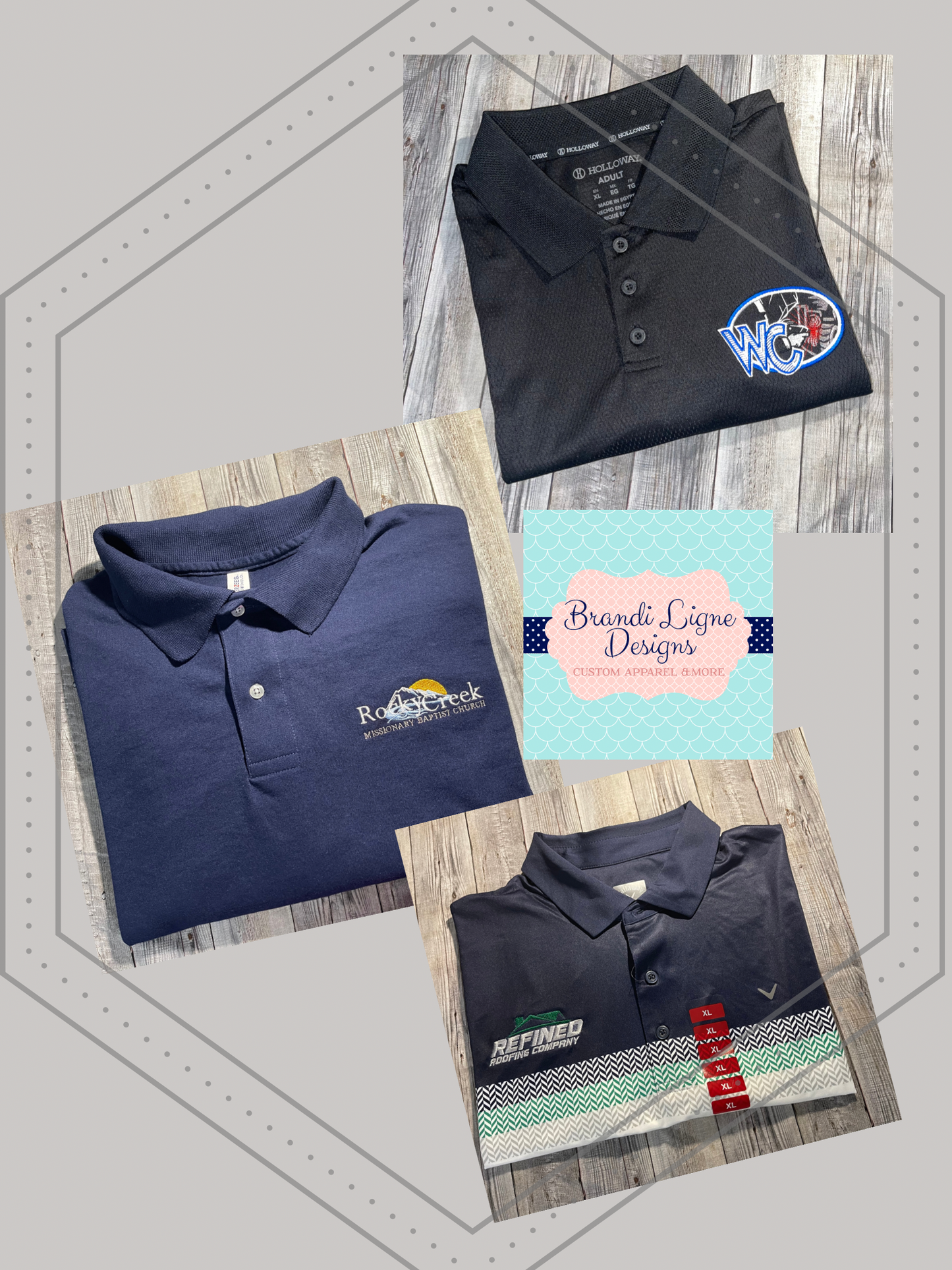 Custom Branded Polo, embroidered left chest logo