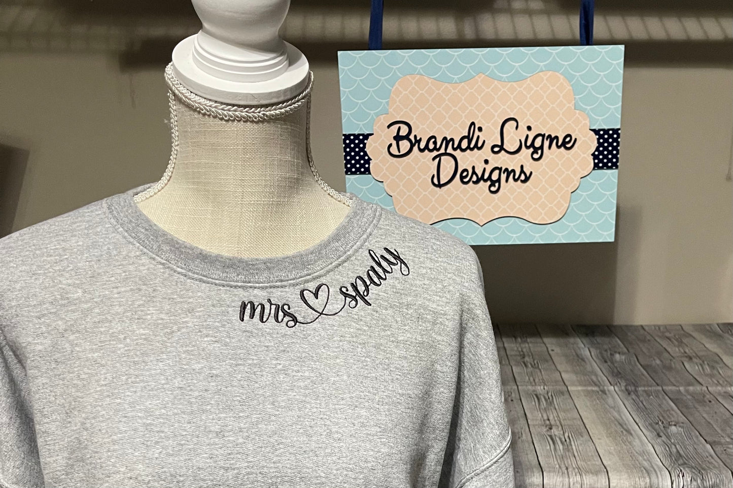 Custom Neckline Embroidered Crewneck sweatshirt