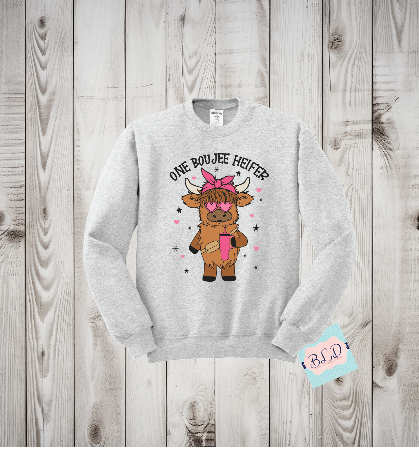One Boujee Heifer Adult Valentine's Crewneck Sweatshirt