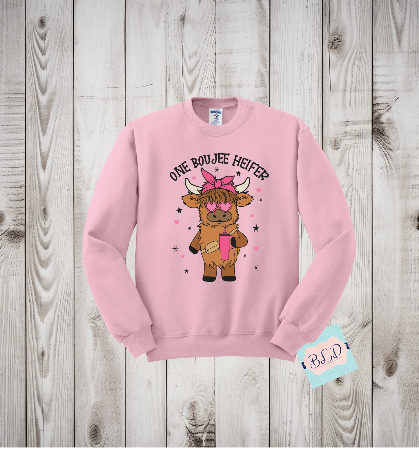 One Boujee Heifer Adult Valentine's Crewneck Sweatshirt