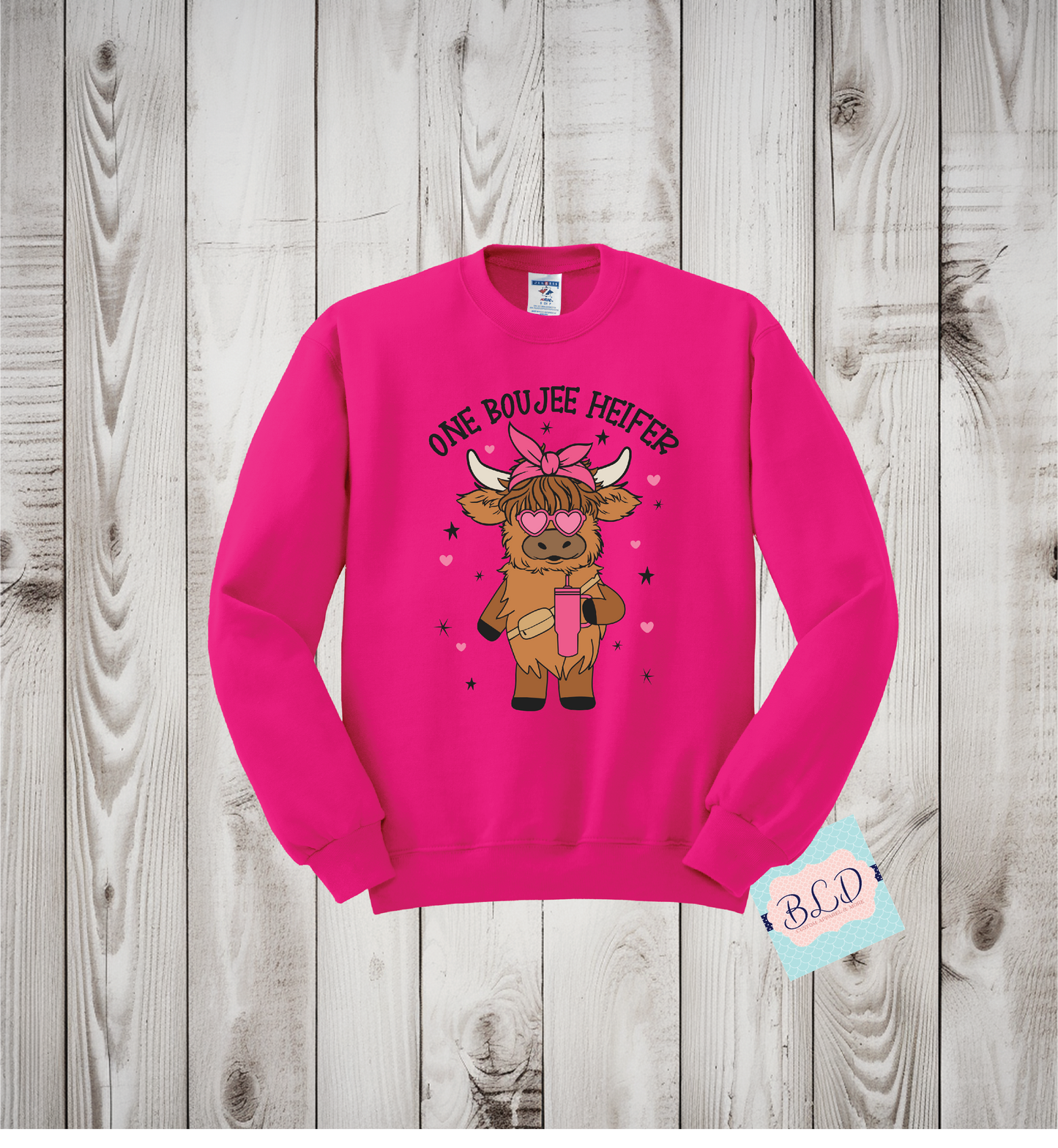 One Boujee Heifer Adult Valentine's Crewneck Sweatshirt
