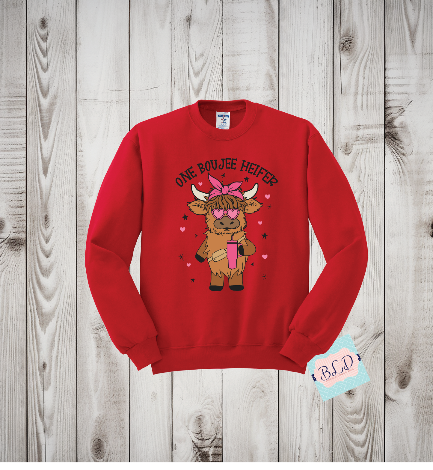 One Boujee Heifer Adult Valentine's Crewneck Sweatshirt