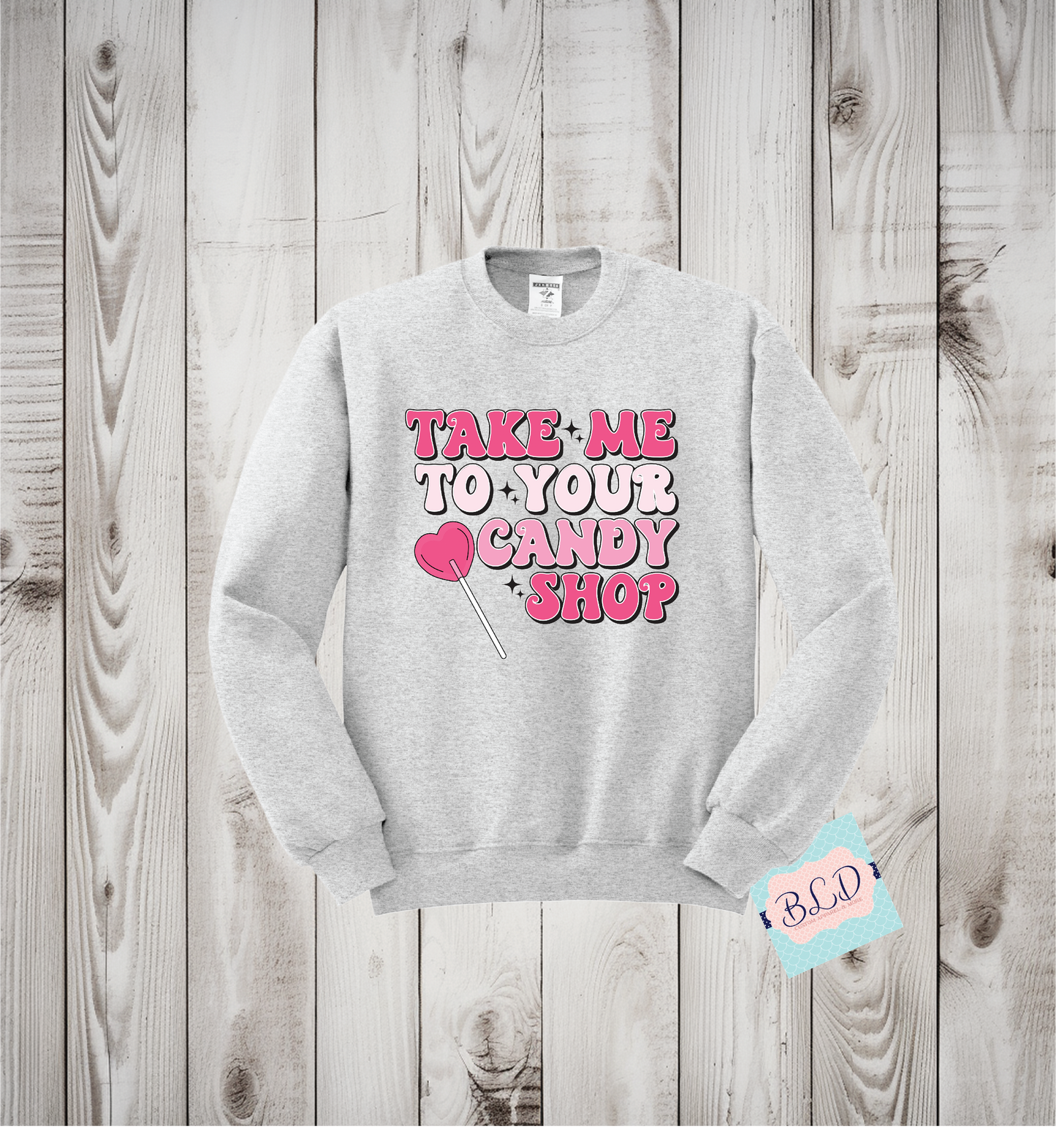 Candy Shop Adult Valentine's Crewneck Sweatshirt