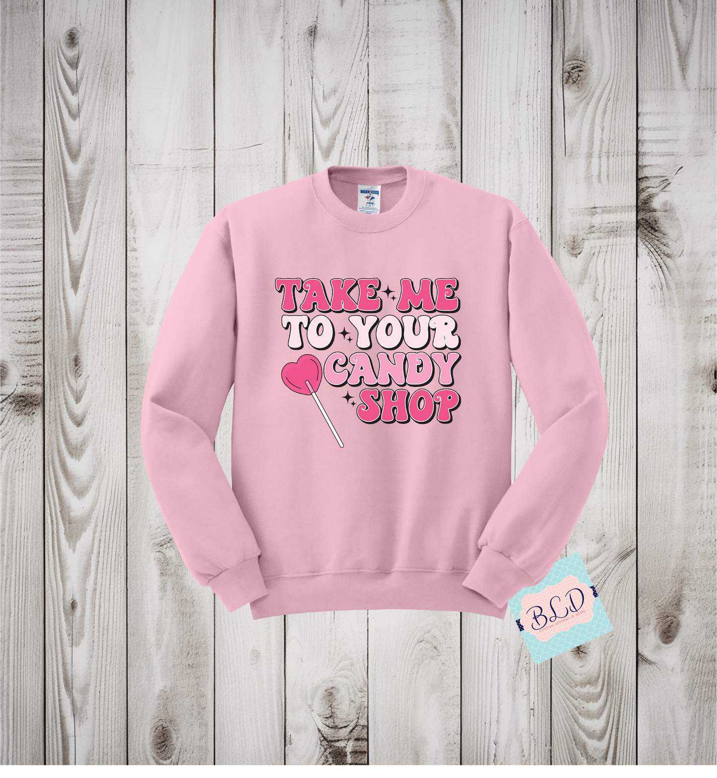 Candy Shop Adult Valentine's Crewneck Sweatshirt