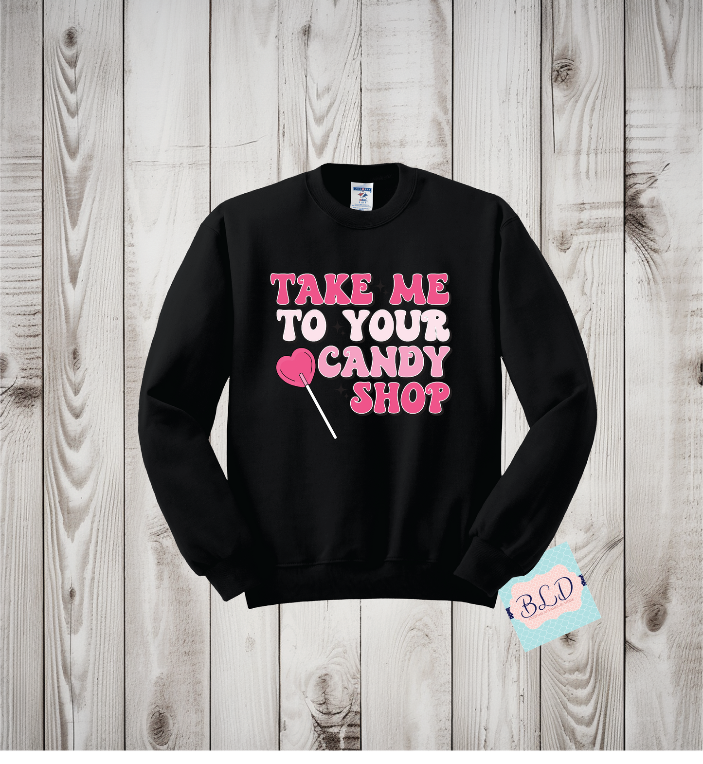 Candy Shop Adult Valentine's Crewneck Sweatshirt