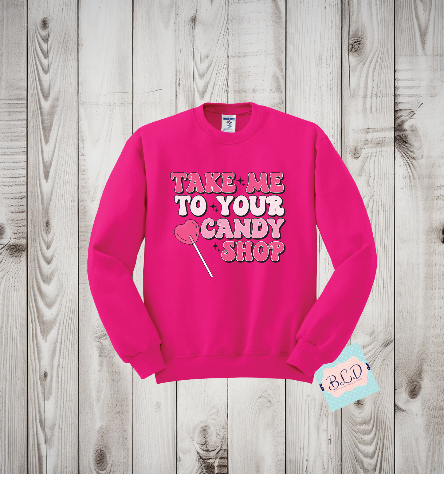 Candy Shop Adult Valentine's Crewneck Sweatshirt