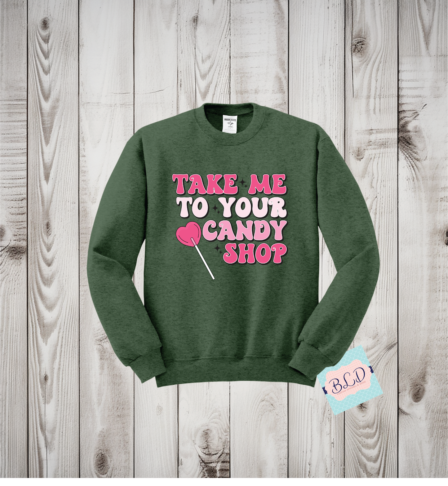 Candy Shop Adult Valentine's Crewneck Sweatshirt