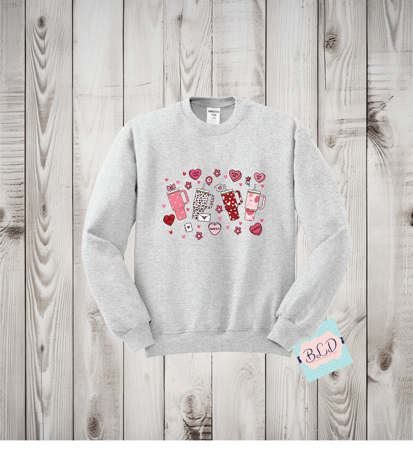 OCD obsessive cup disorder Adult Valentine's Crewneck Sweatshirt