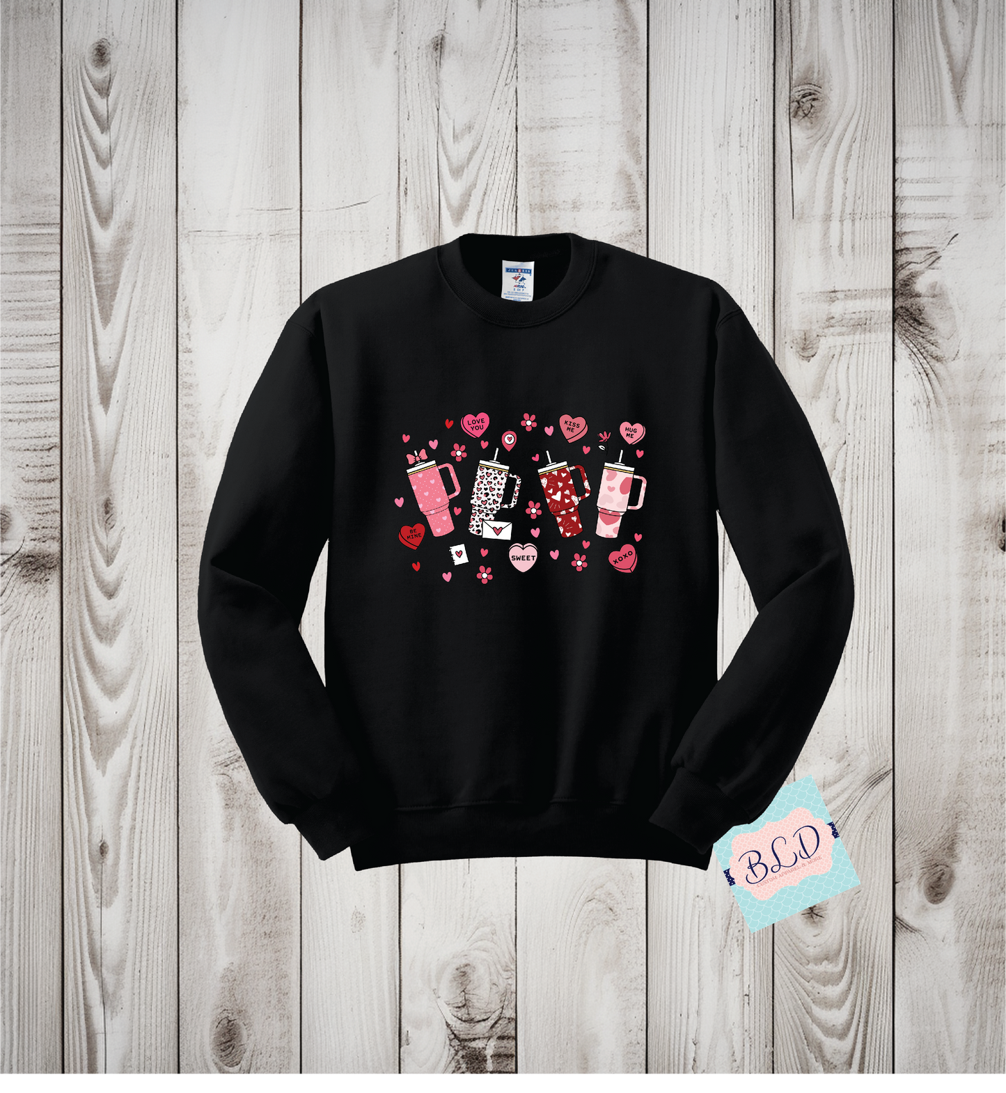 OCD obsessive cup disorder Adult Valentine's Crewneck Sweatshirt
