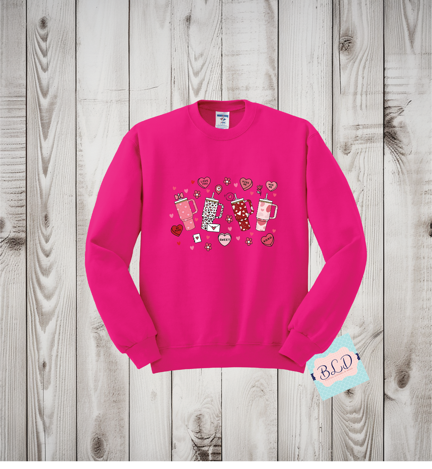OCD obsessive cup disorder Adult Valentine's Crewneck Sweatshirt
