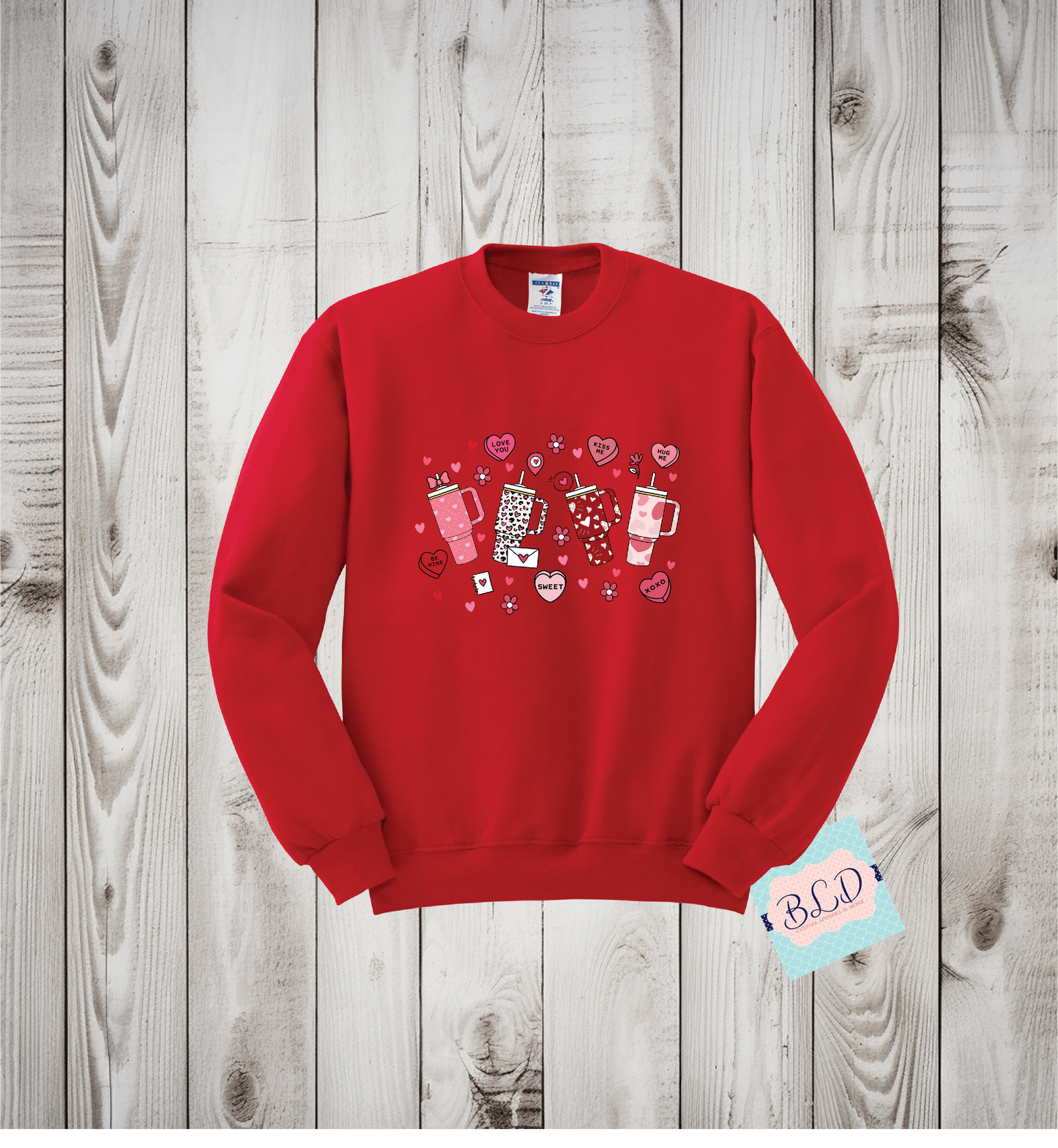 OCD obsessive cup disorder Adult Valentine's Crewneck Sweatshirt