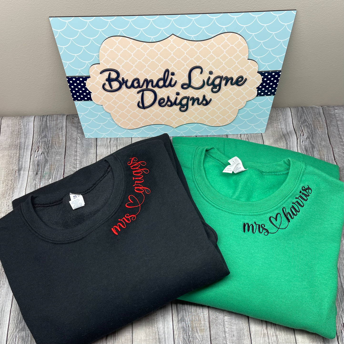 Custom Neckline Embroidered Crewneck sweatshirt