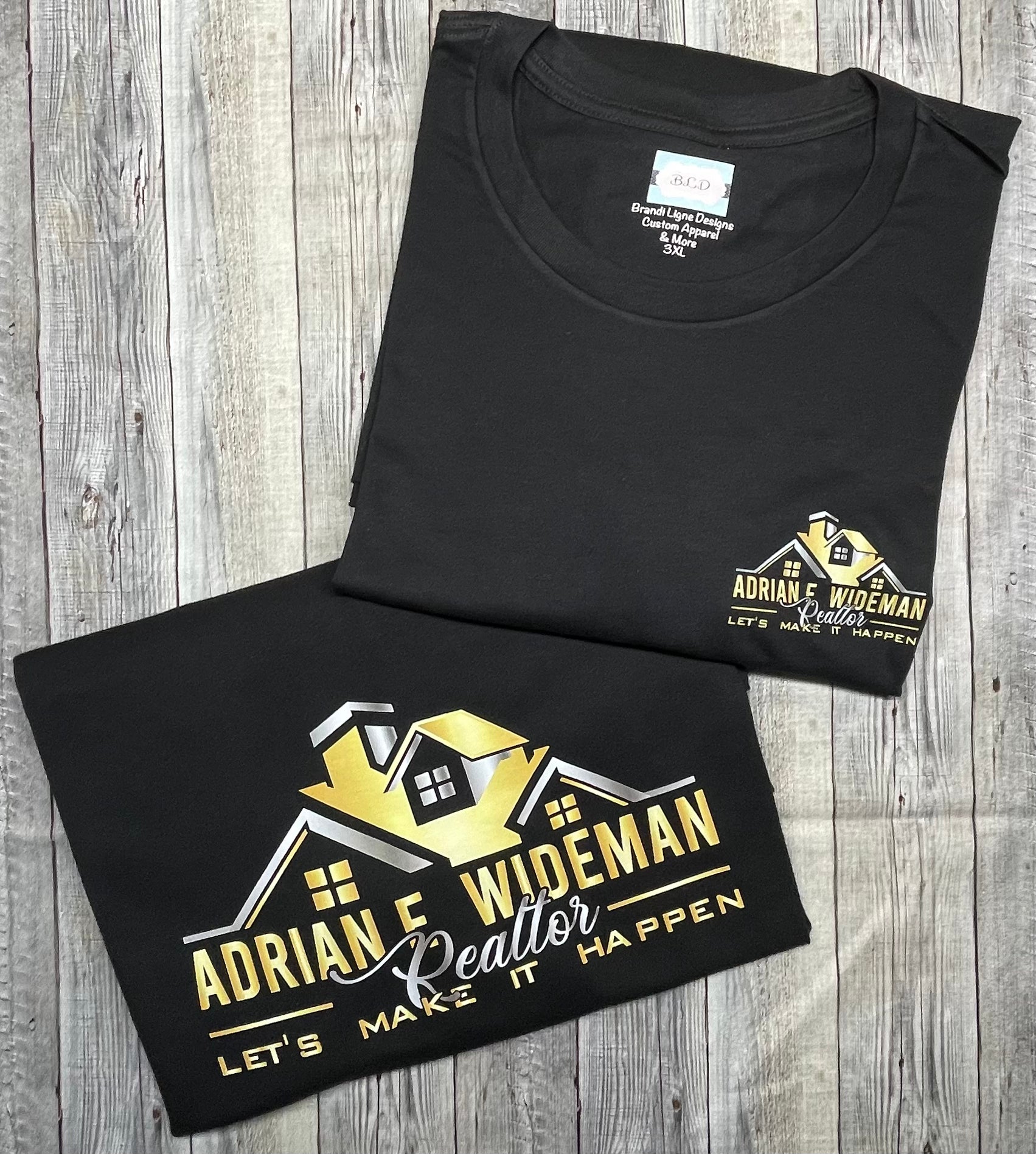 Custom Branded T shirt company logo print Brandi Ligne Designs
